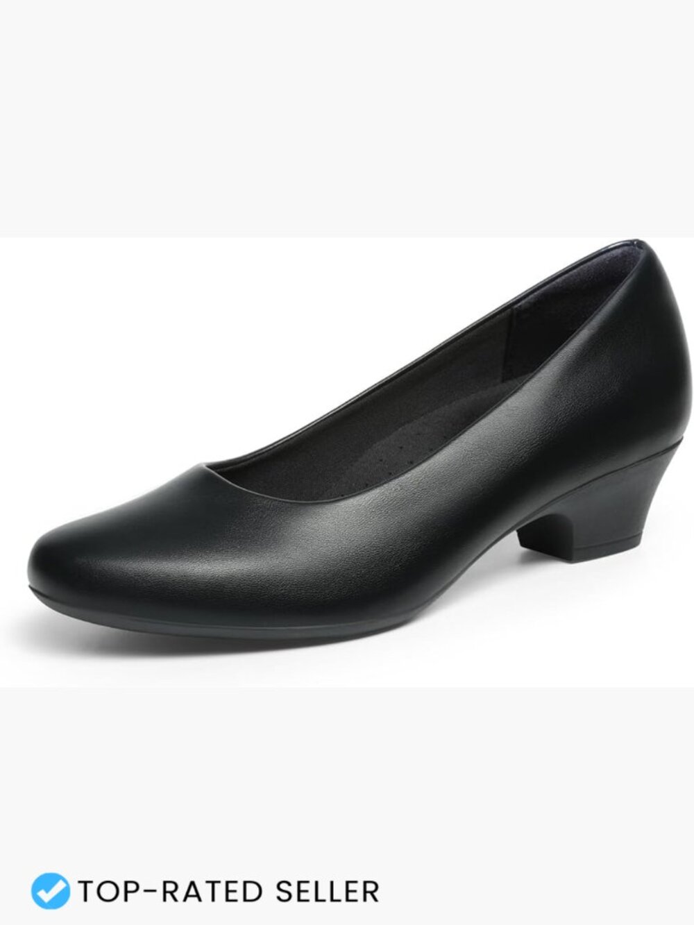Chunky Low Block Heel Pumps Comfortable Slip On Work Shoes Casual Wedding